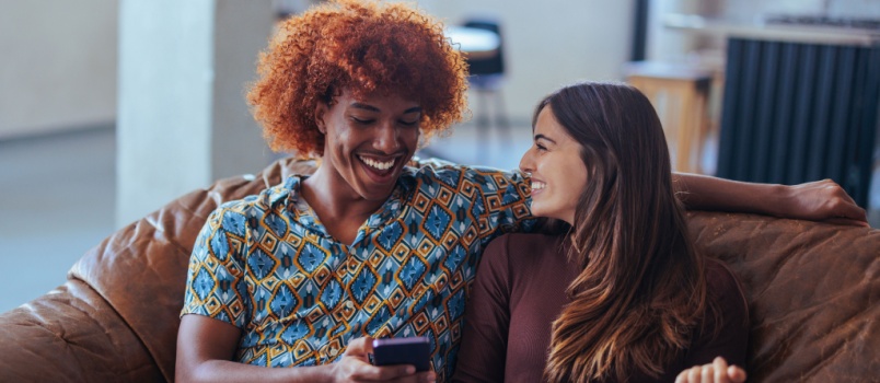 Young man using smartphone