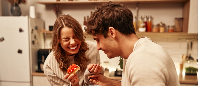 Happy young couple in love