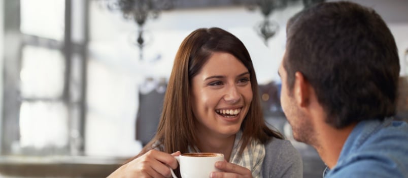 Young couple having coffee