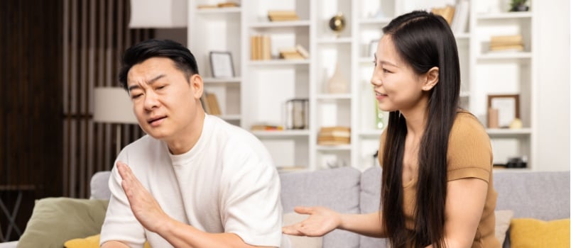 Mature couple having conversation