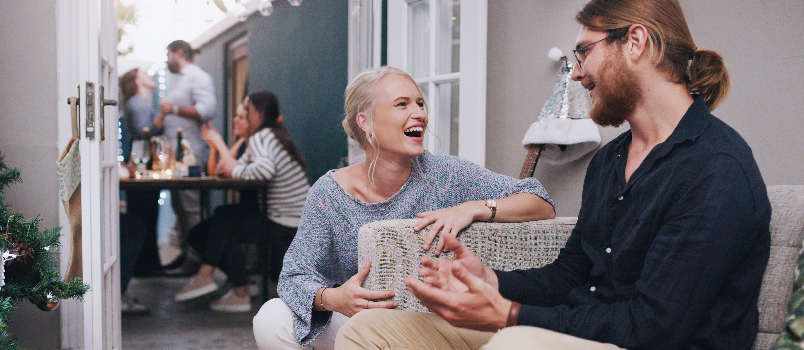 Friends enjoying at a party