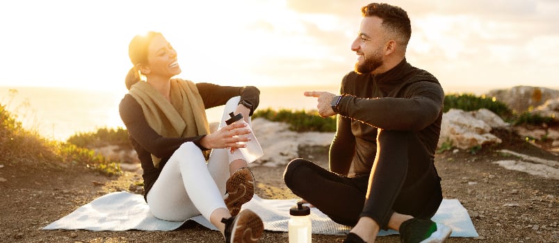 Couple resting post work out