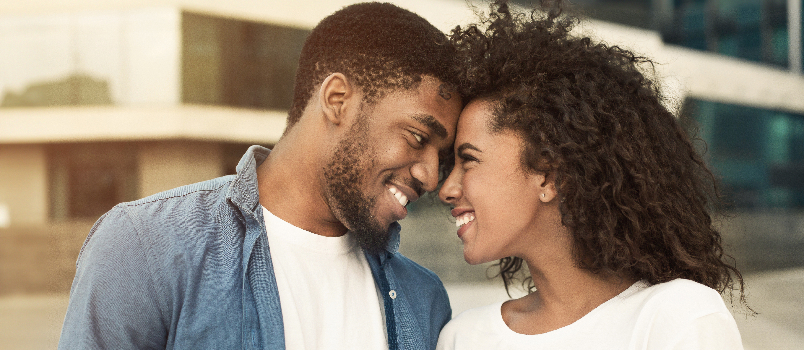 Couple showing affection