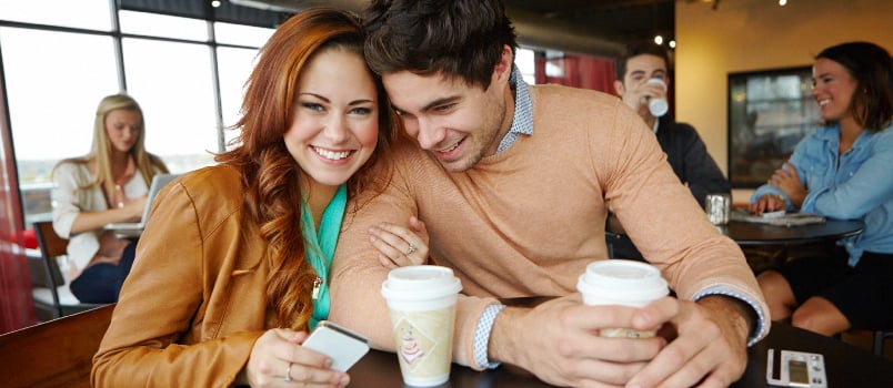 Couple spending some lovely time together at thr coffee shop