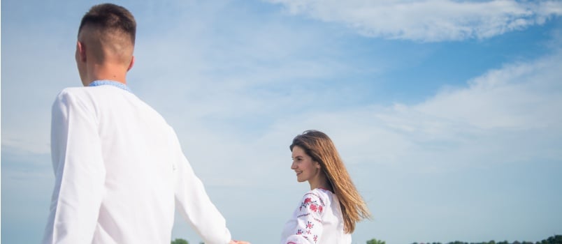Couple roaming in the farm holding hand in hand