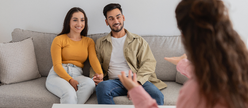 Happy couple enjoying a family session