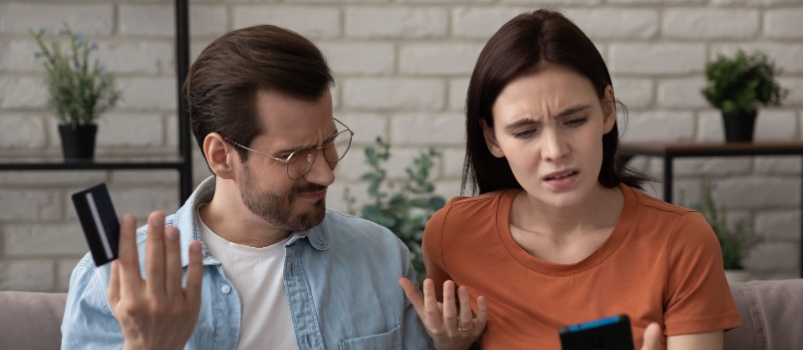Husband-wife arguing over finances