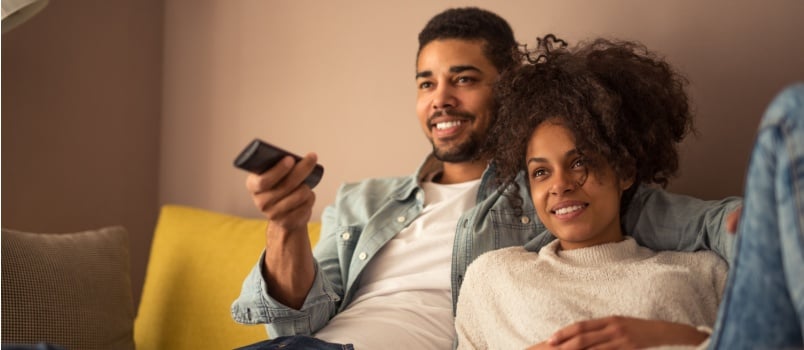 Couple watching TV