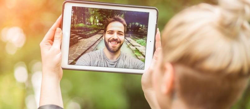 Woman on a video call
