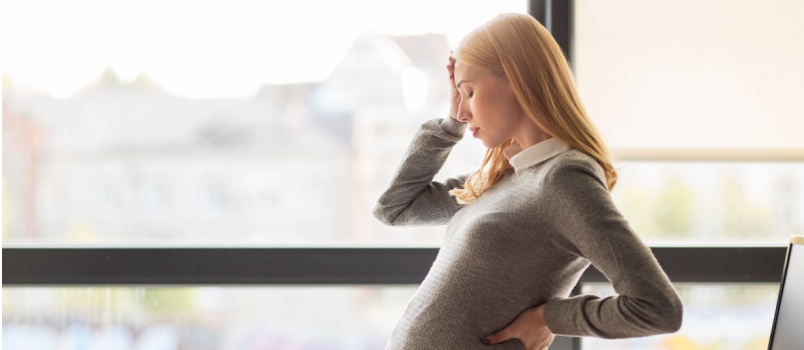 Pregnant woman feeling stressed