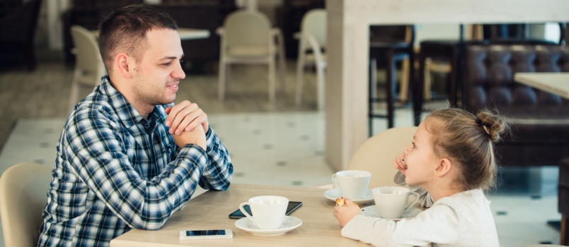 Father and daughter on a date