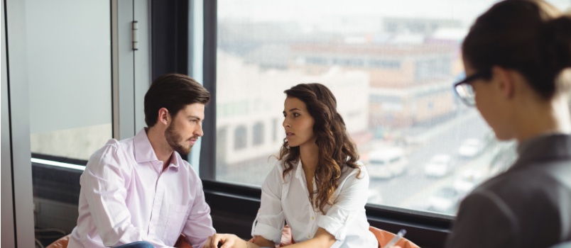 Young couple having therapy session