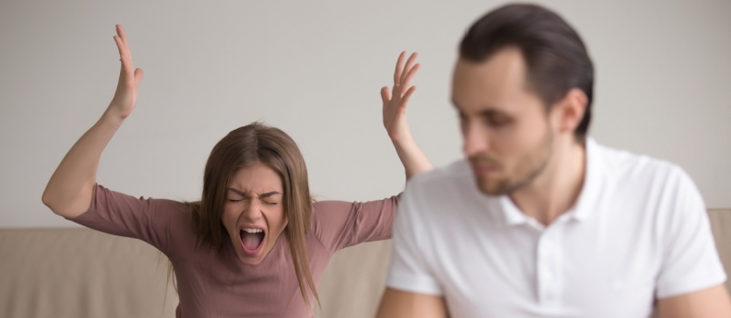 Woman yelling at boyfriend