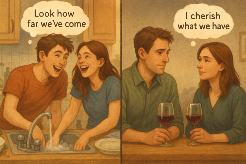 Couple creating milestones
