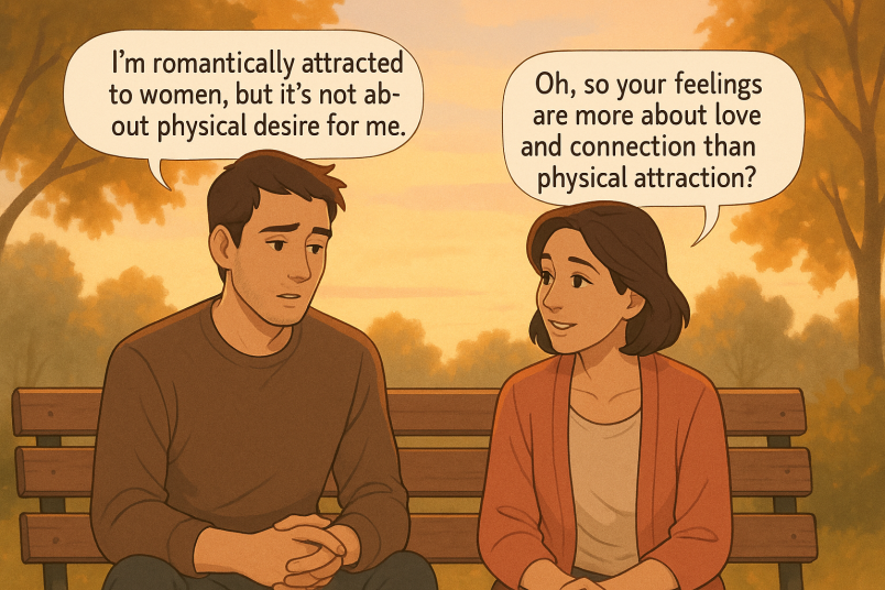 Couple discussing about their orientation