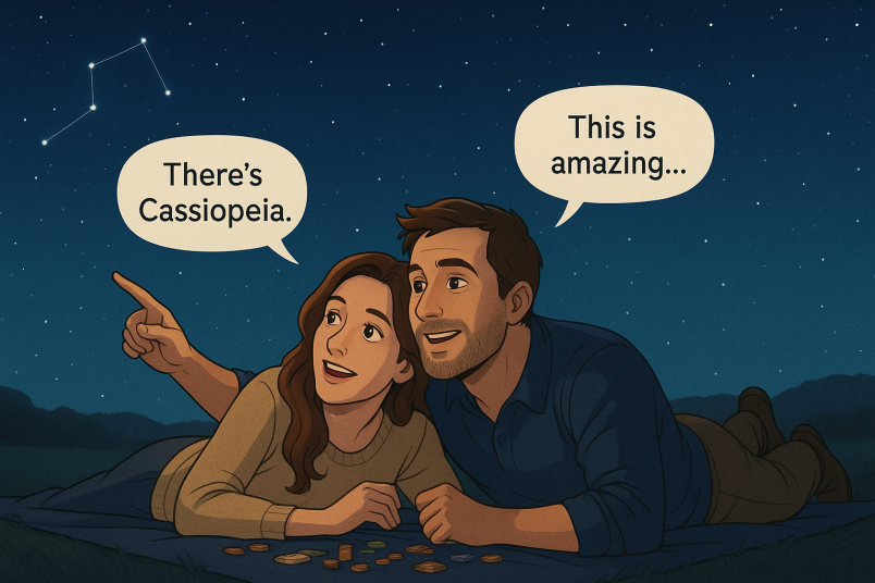 Couple doing stargazing