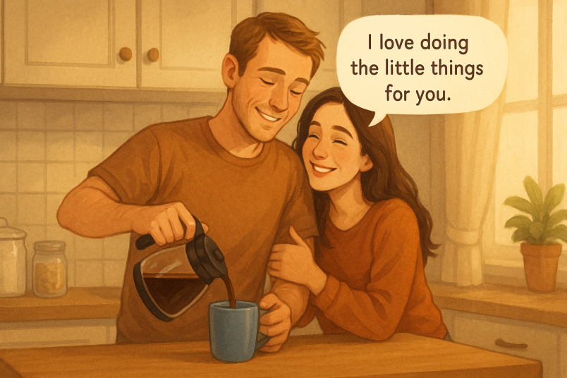 Couple enjoying little moments