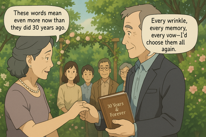 Couple renewing vows