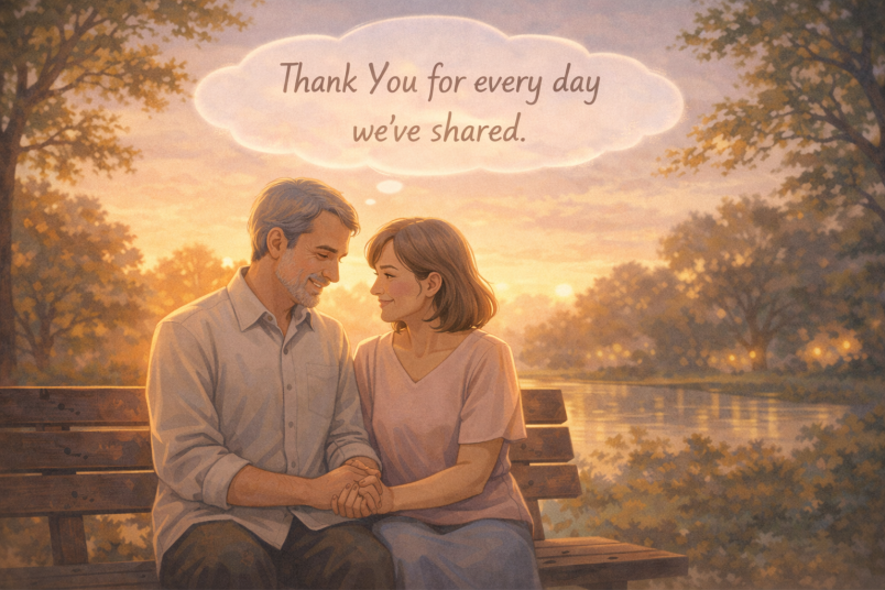 Elderly loving couple