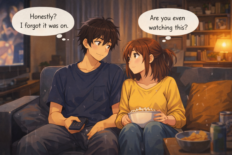 On the Couch, Watching a Movie