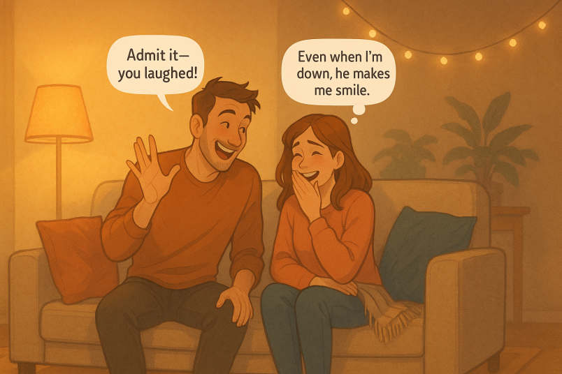 Playful couple laughing
