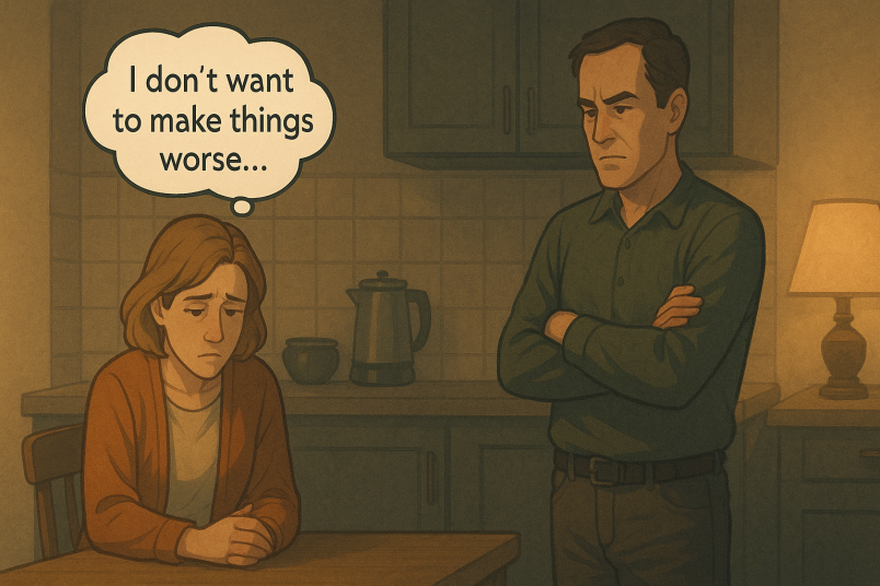 Woman keeping things to herself