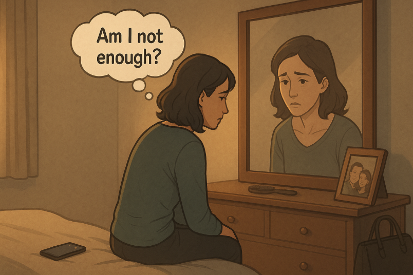 Woman thinking she is not enough