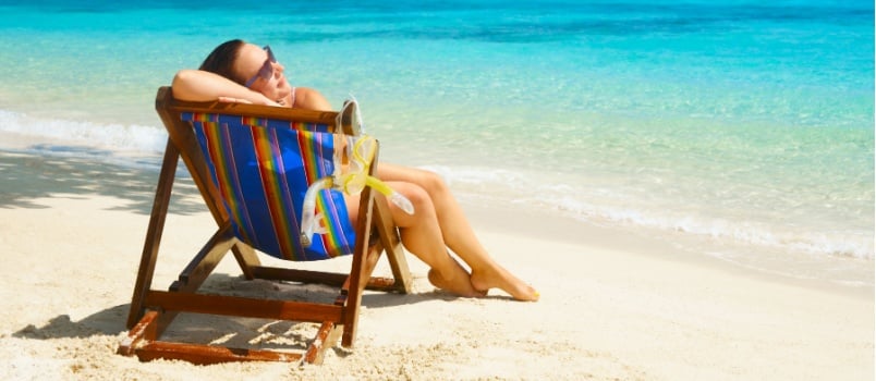 Woman relaxing on beach