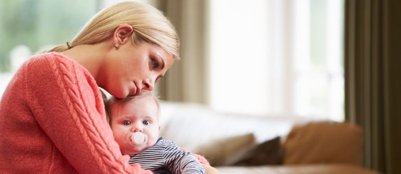 Mother suffering from post natal depression