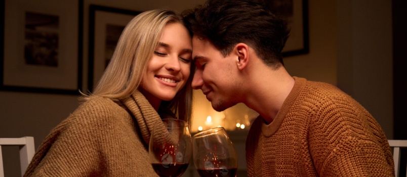 Young couple having romantic date night