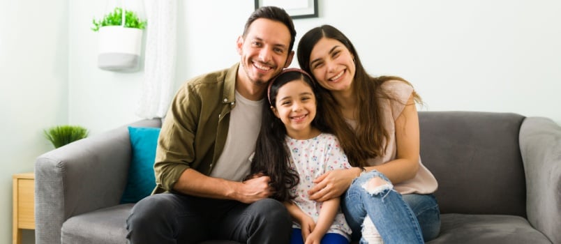 Happy family having fun