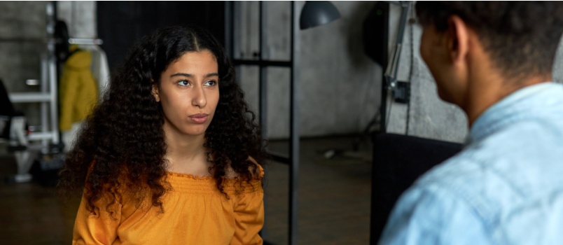 Girl talking to her friend