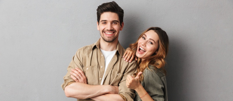 Couple posing togethert