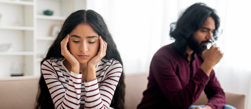 Husband wife not talking to each other after an argument