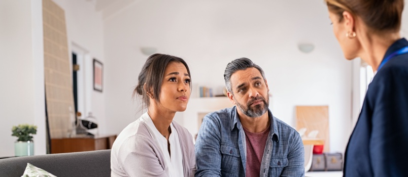 Couple sharing their concerns with the counselor
