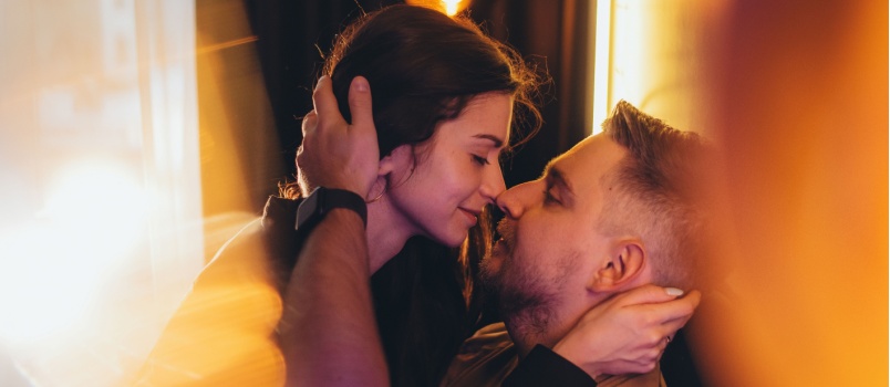 Young couple making love