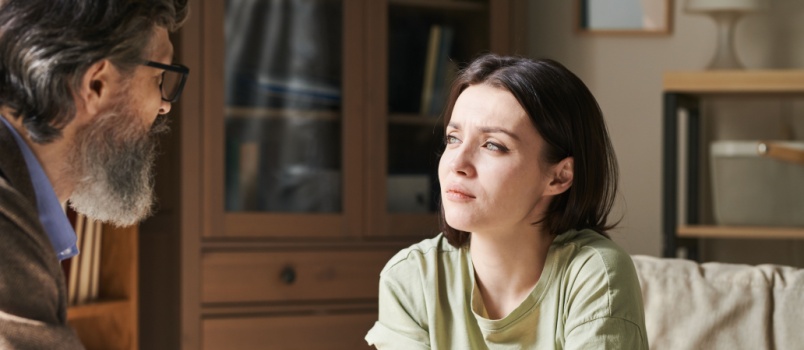 Woman consulting expert