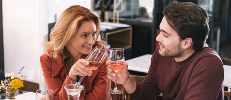 Couple drinking together