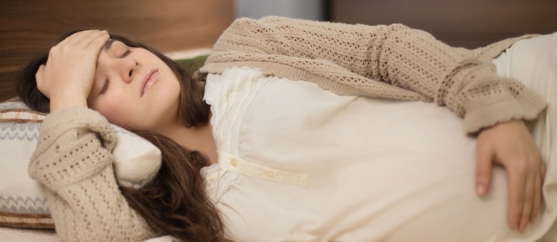 Pregnant woman sleeping