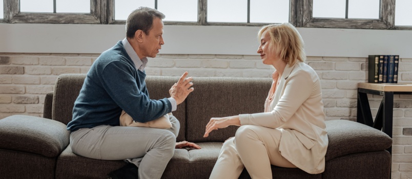 Couple having some serious conversation