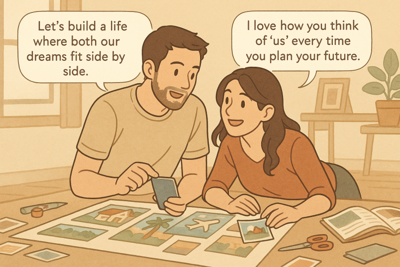 Couple sharing goals
