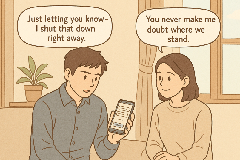 Couple showing loyalty towards each other