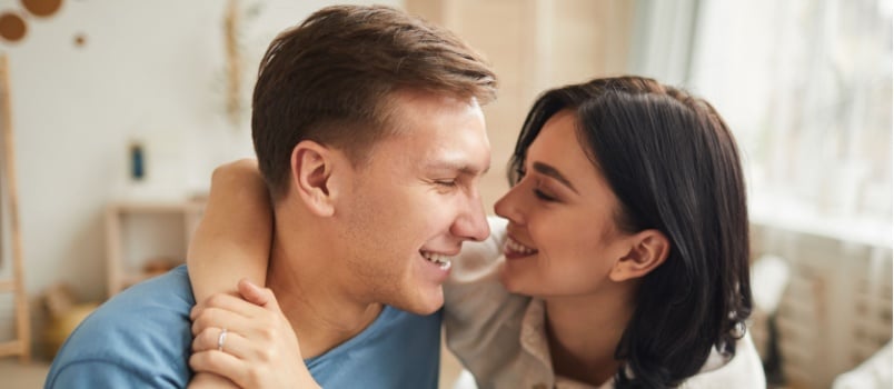 Loving couple looking at each other