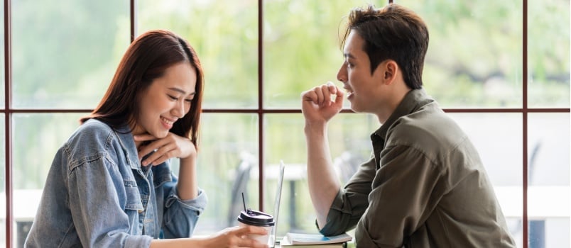 Couple having secret meeting