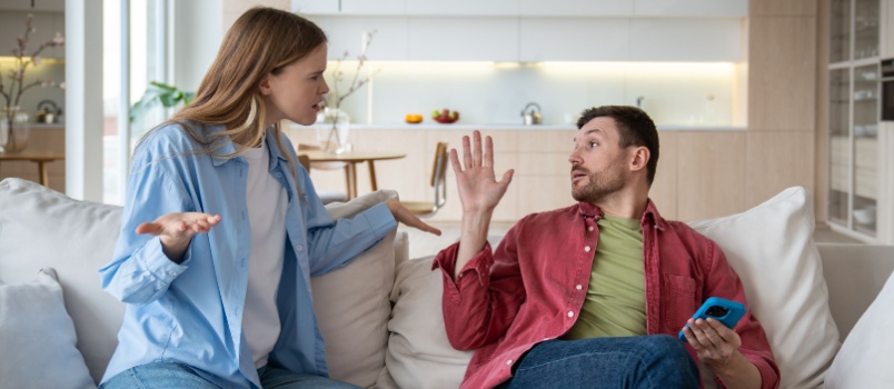 Young couple having conflicts