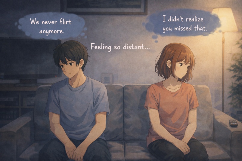 Couple feeling distant