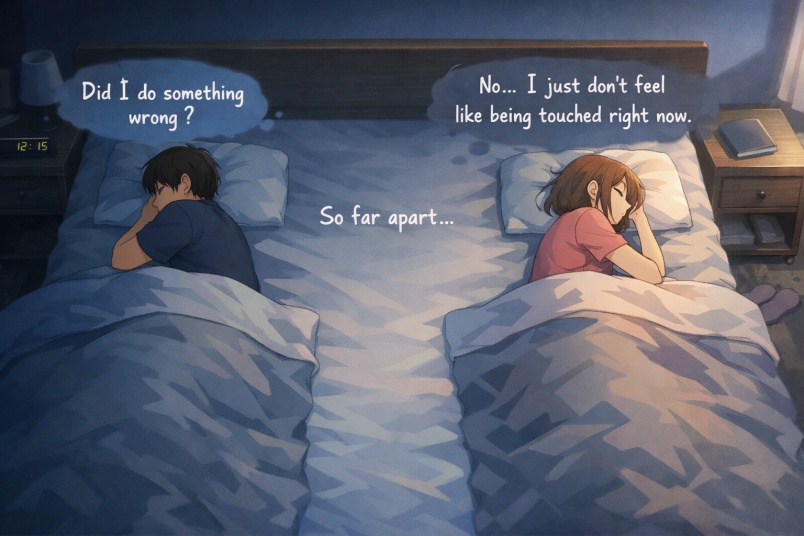 Morning rush in the bathroom