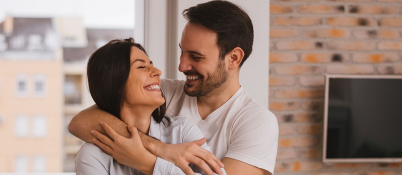 Couple hugging each other