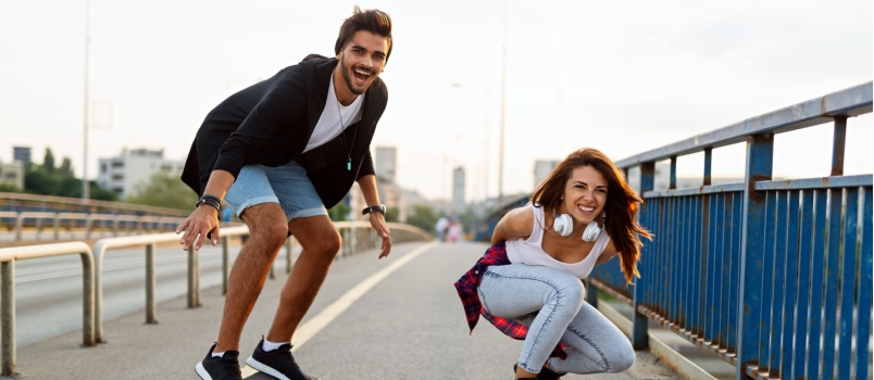Young couple having fun