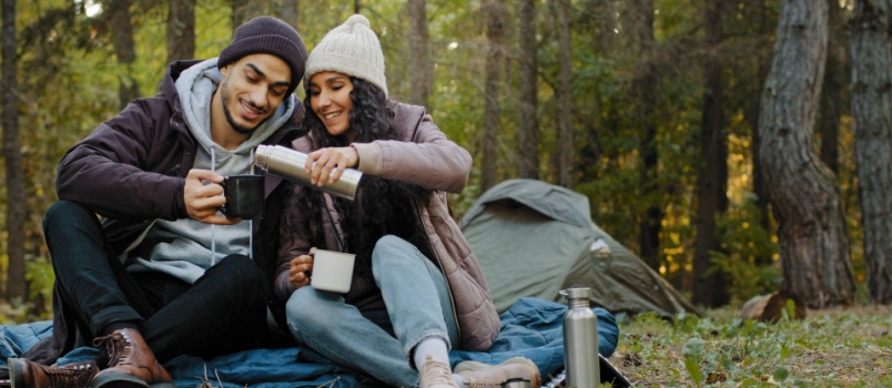 Young couple love travels